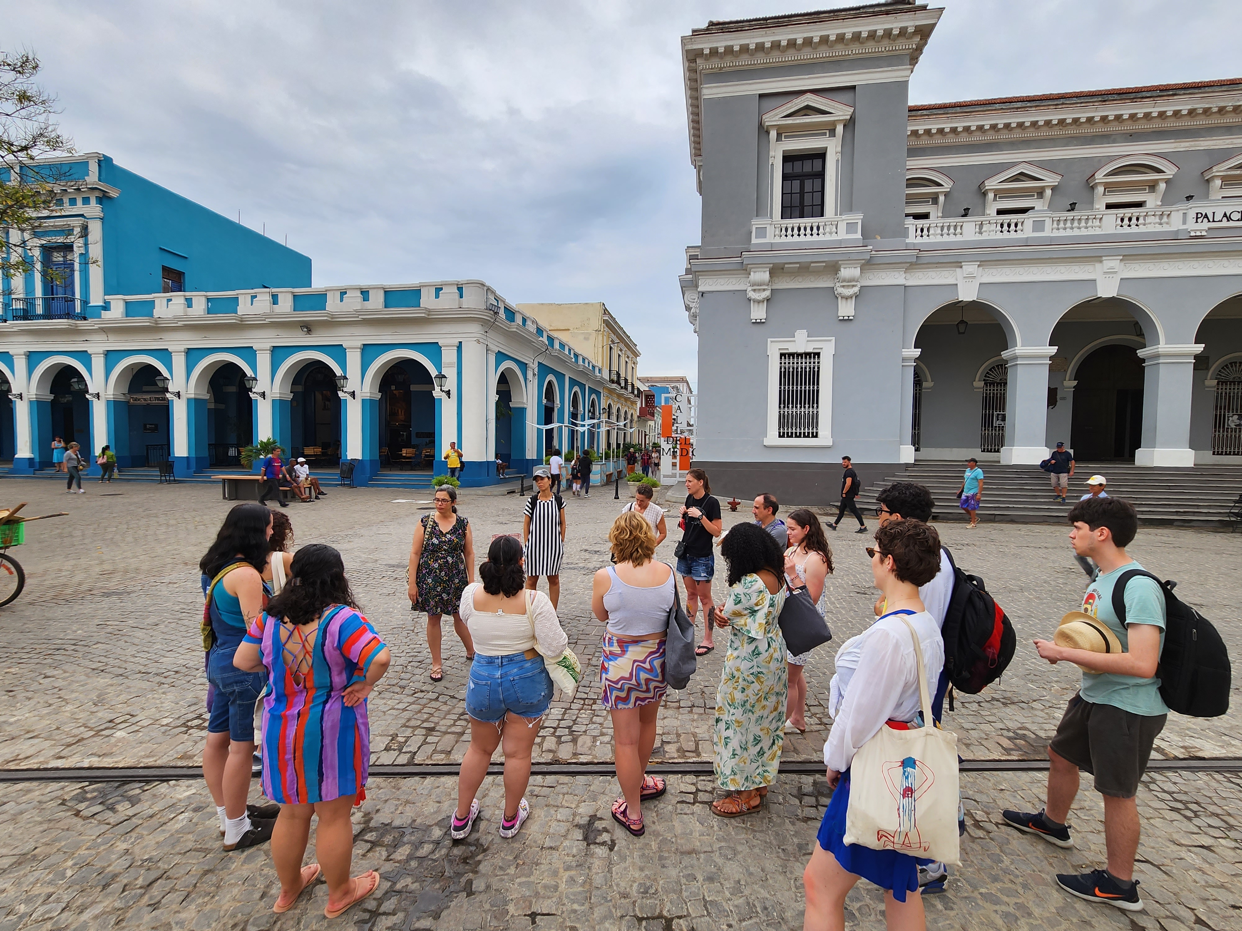 students on street in Cuba