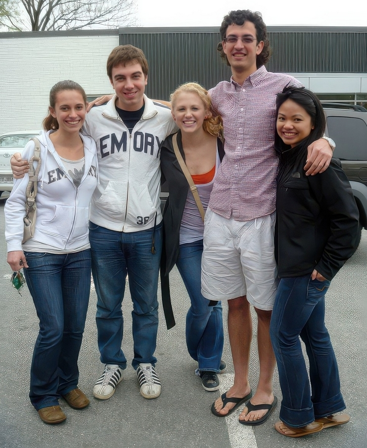 Simmonds with Emory friends