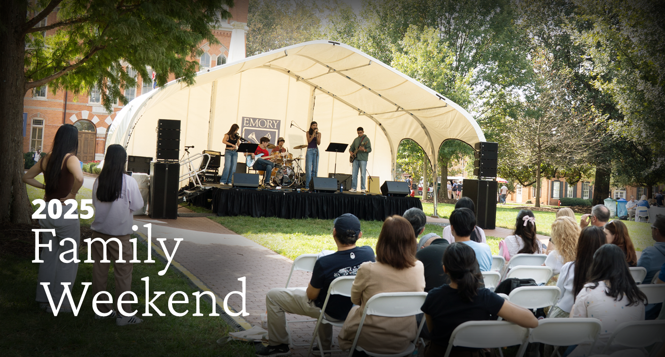 2025 Family Weekend at Oxford College. Families enjoy student performances during the Family Showcase.