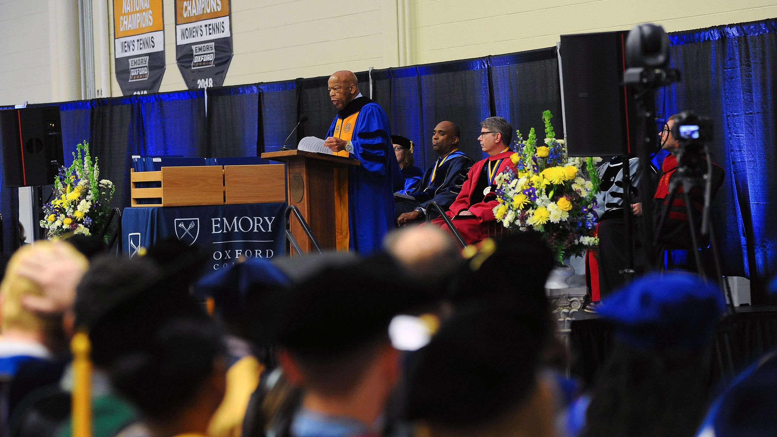 John Lewis gives the Commencement address at Oxford College.
