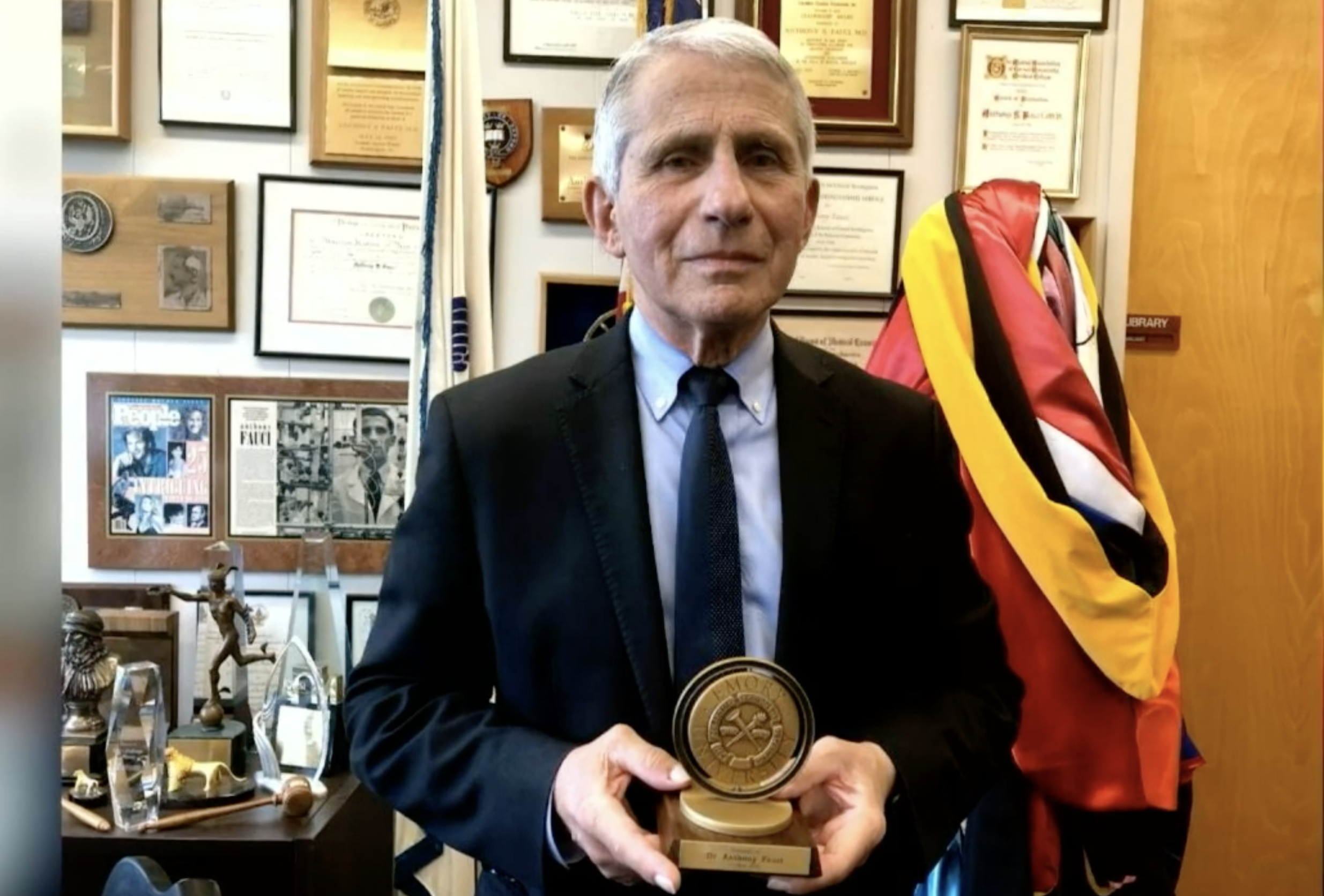 Dr. Anthony Fauci with the Emory University President’s Medal