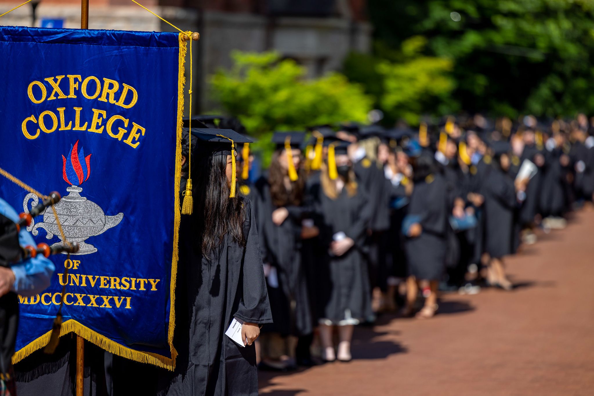 The Oxford College Commencement student procession.