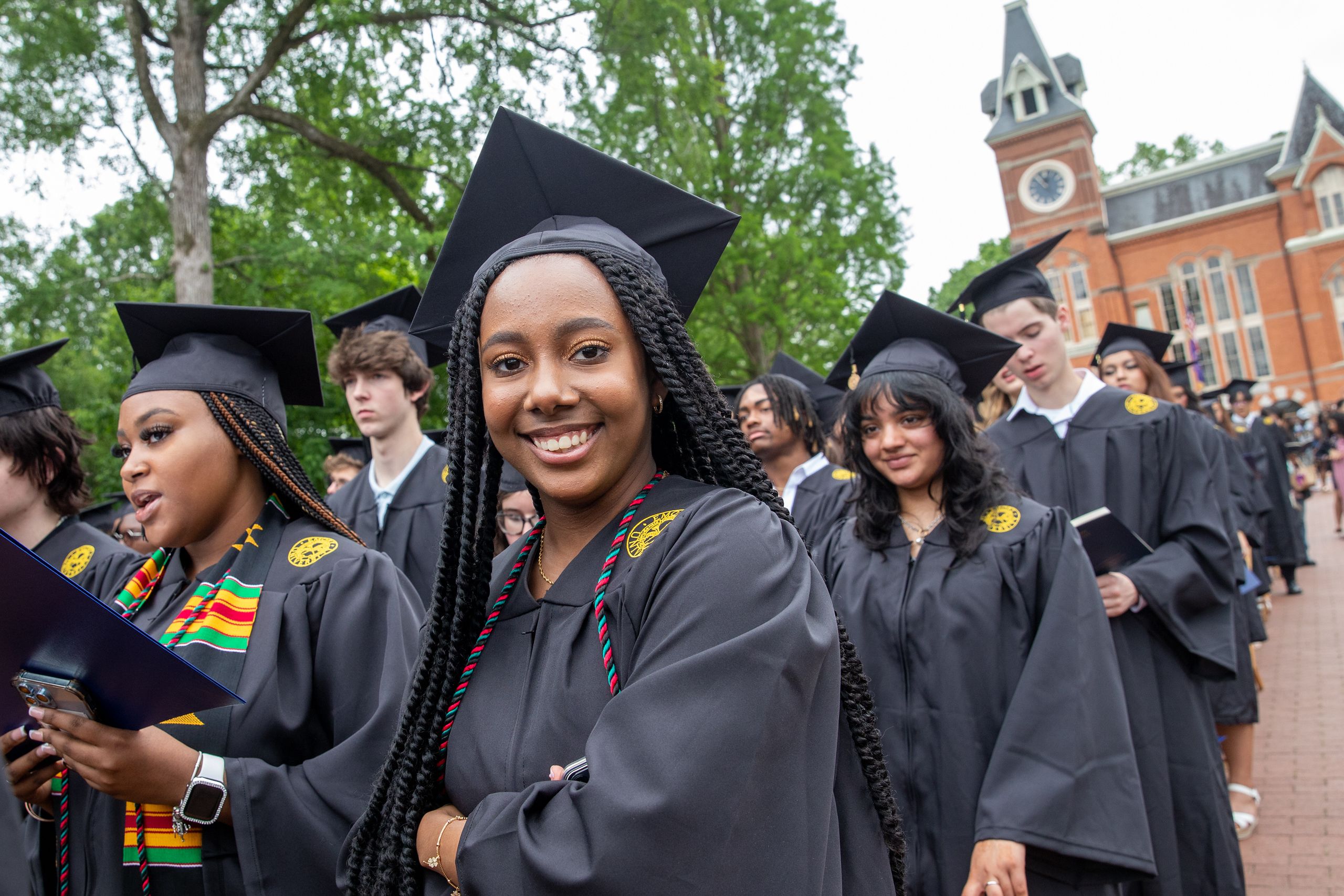 Oxford student celebrating the Commencement ceremony.