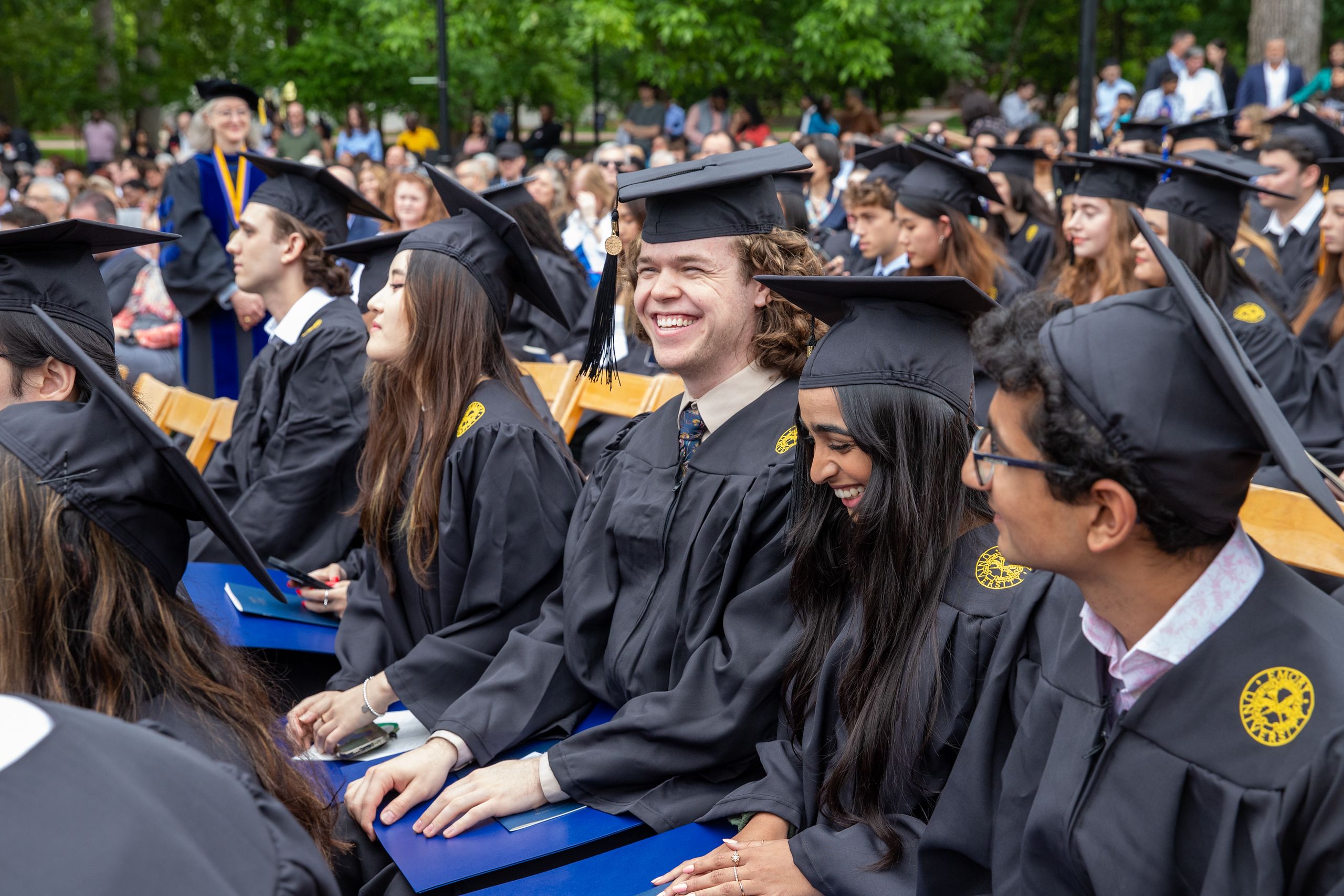 Students celebrating Commencement at Oxford College of Emory University