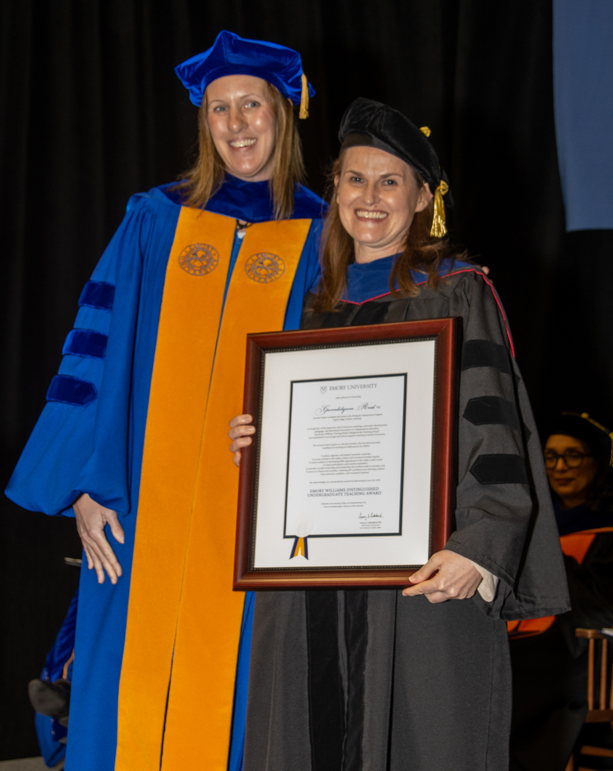 Professor of English and Director of the Writing and Communication Program Gwendolynne Reid was the 2025 recipient of the Emory Williams Award for Distinguished Undergraduate Teaching.