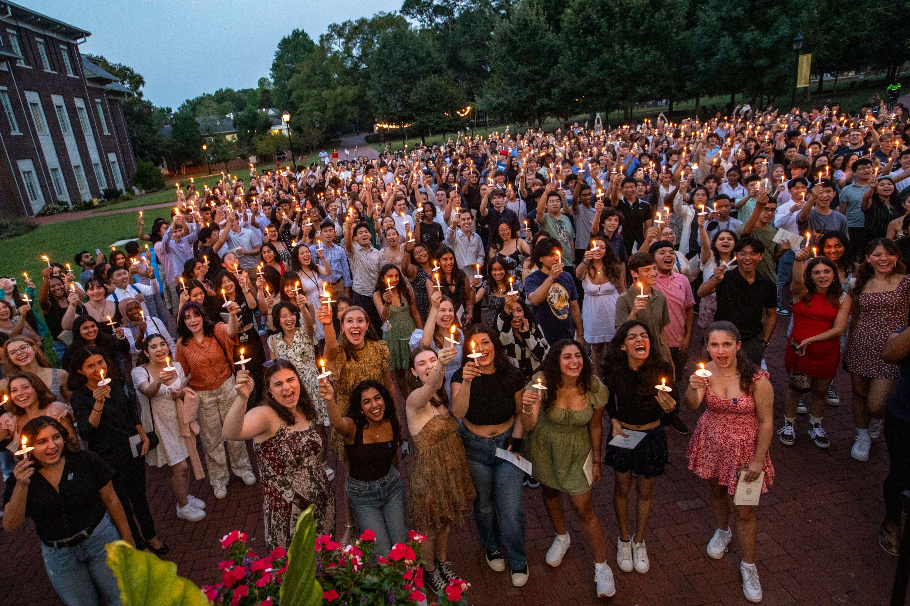 Oxford students celenbrating the Candlelight Procession.