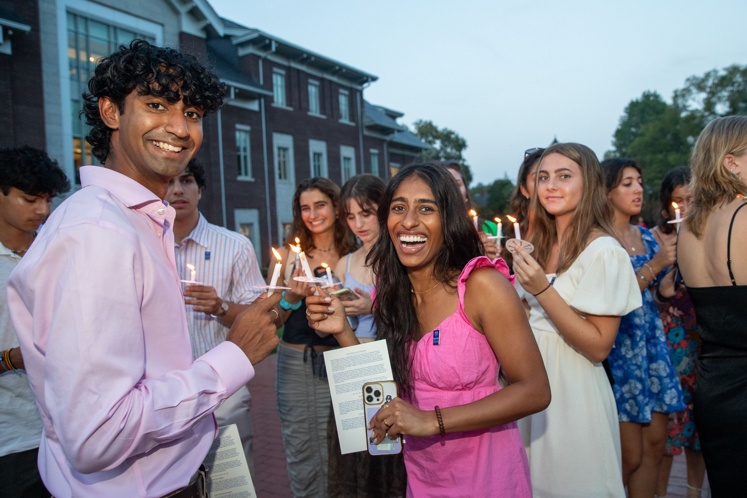 Oxford students celebrating the Candlelight Procession.