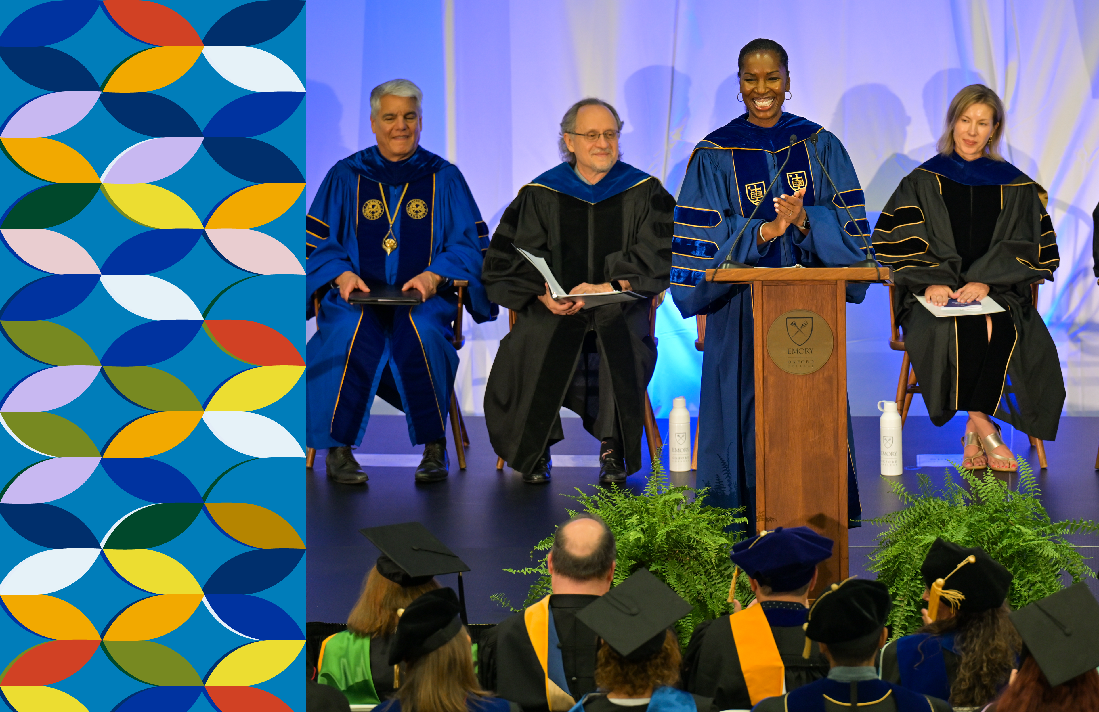 Oxford College Dean Badia Ahad welcomes new students during Convocation.