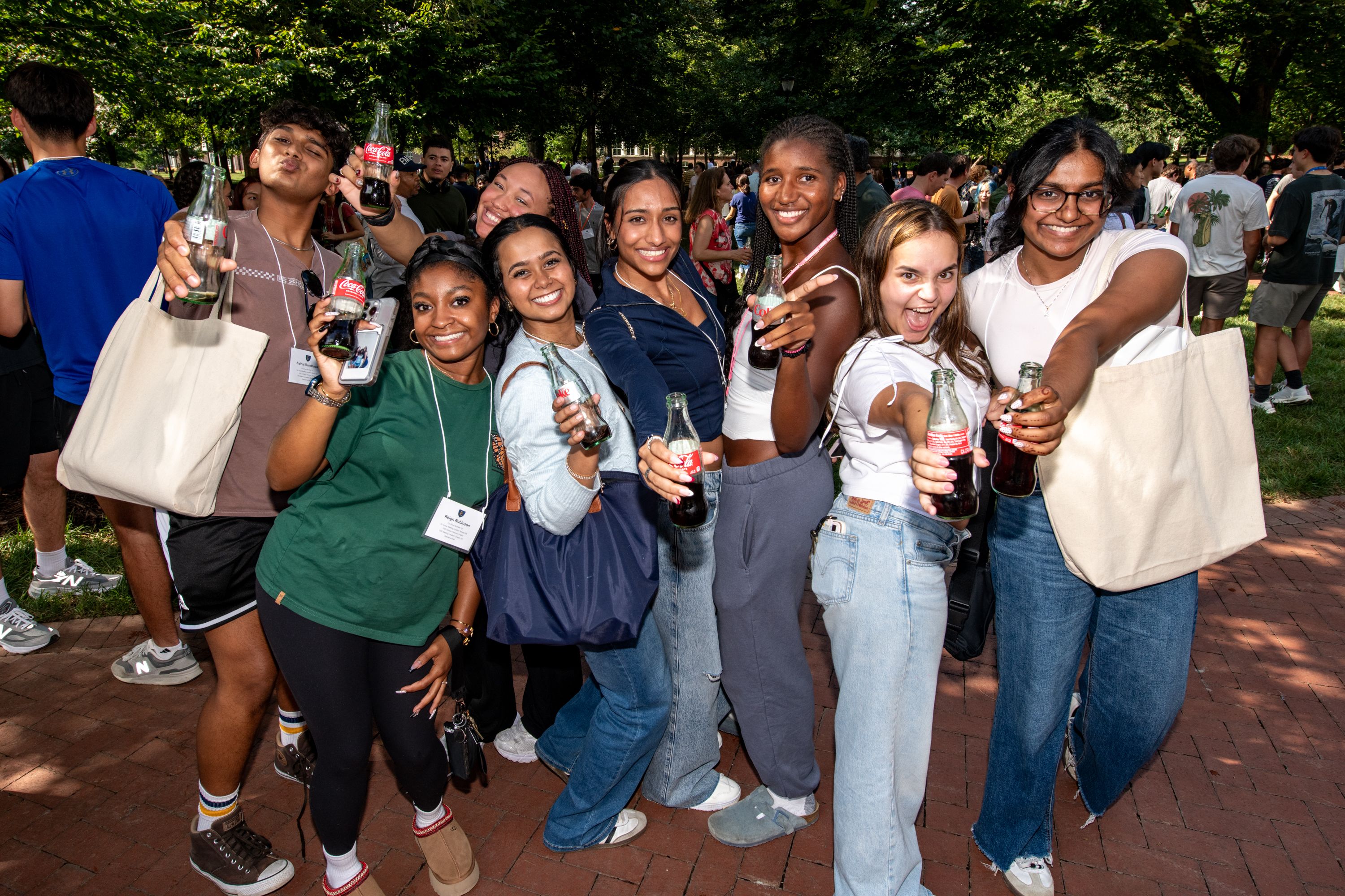 Students celebrating the annual Coke Toast.