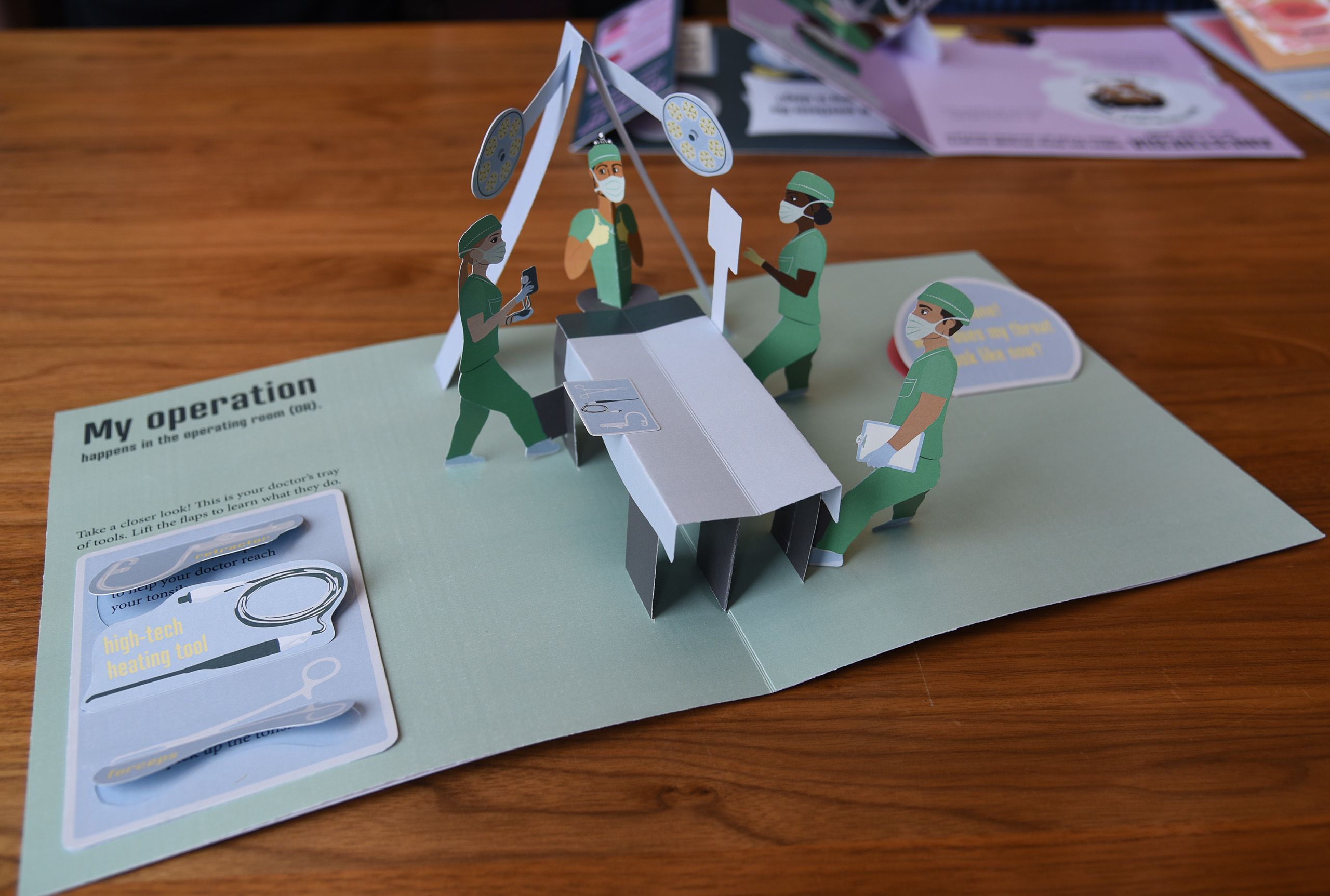 Cordray did a display on a pop-up book for children preparing for tonsillectomy.
