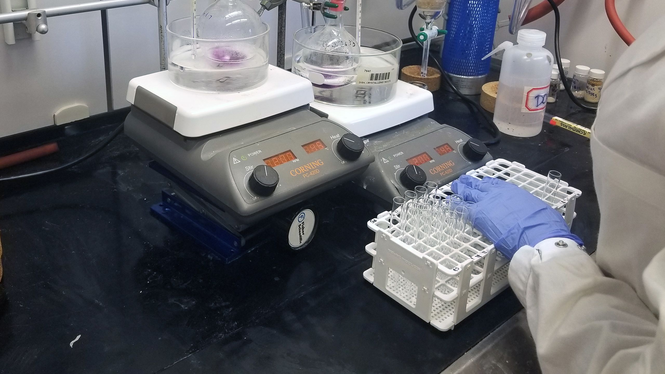 Students conduct professional research in an Oxford Science building lab.